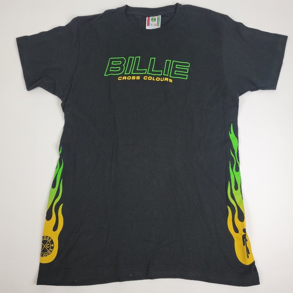 Cross Colours Billie Eilish Ya Dig Flame Tee T-Shirt Black Size M